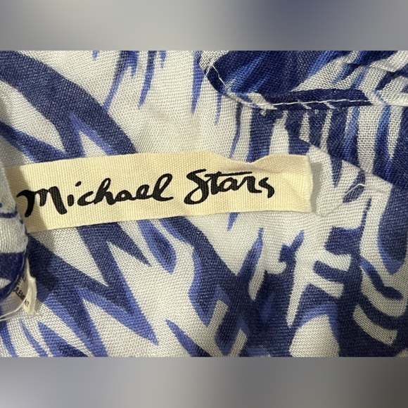 Michael Stars Lightweight Blue White Open Coverup Wrap Shawl One Size - Picture 4 of 6